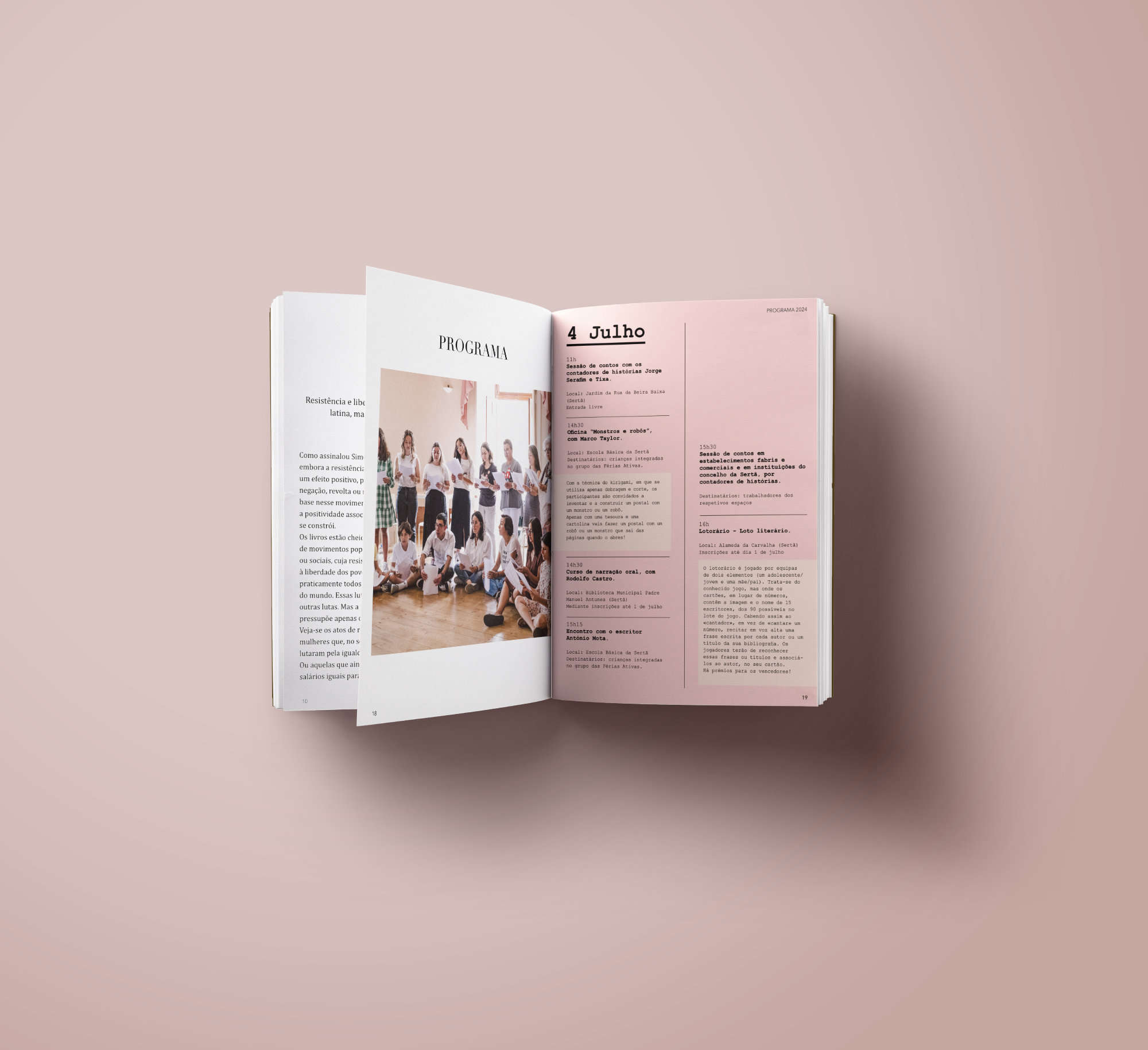 View of a spread of the printed guide, showing the clear organization of the content and design. View of a spread of the printed guide, showing the clear organization of the content and design.