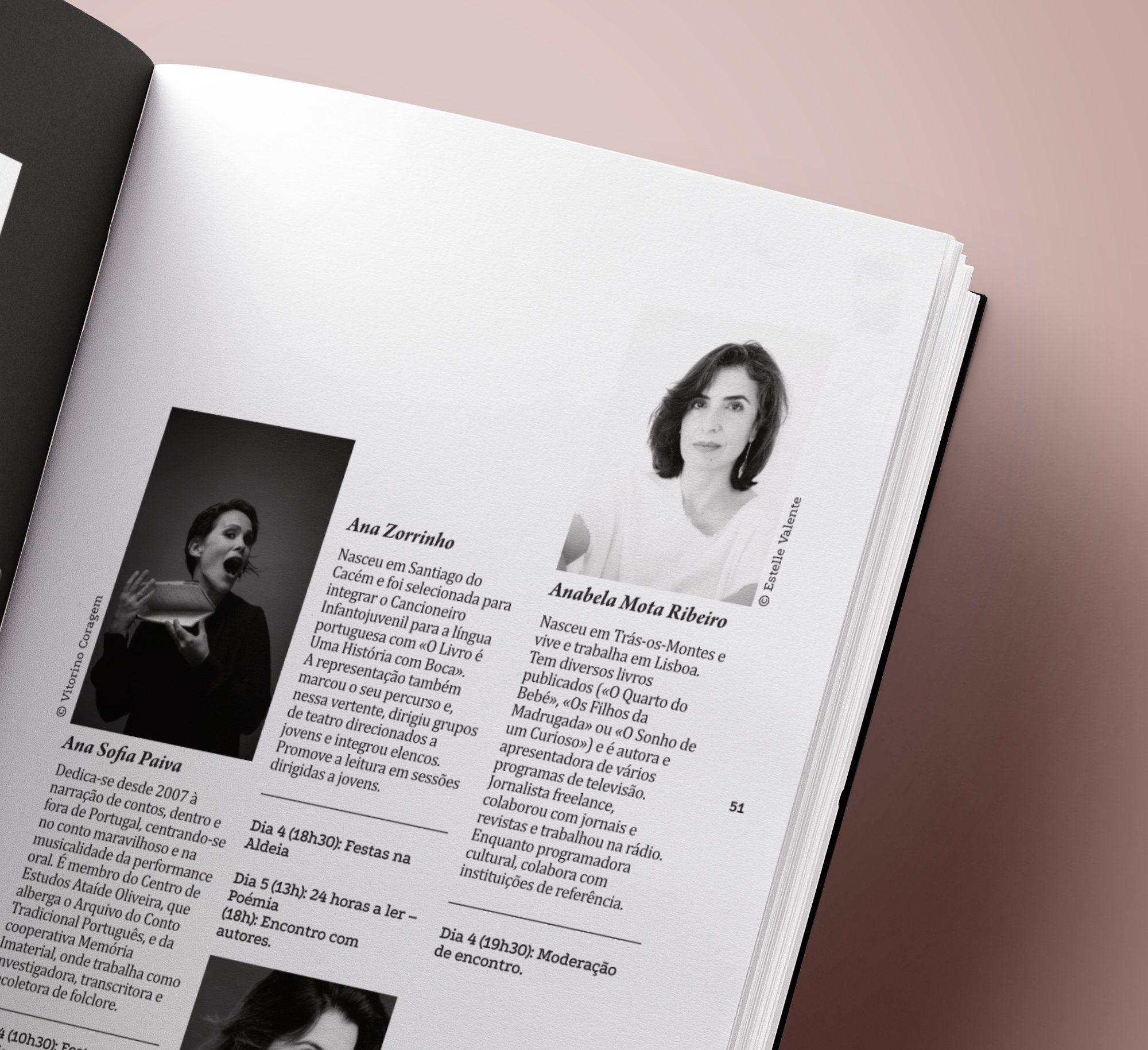 A detailed page from a printed guide, showing the organization of the festival's editorial design. A detailed page from a printed guide, showing the organization of the festival's editorial design.