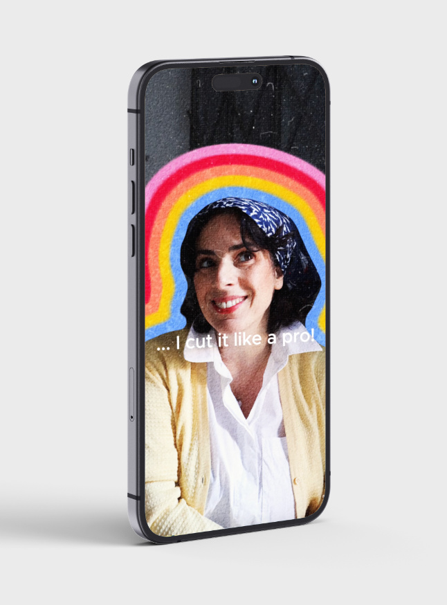 Phone mockup displaying a social media post designed by A NEW DAY, with the design optimized for mobile.