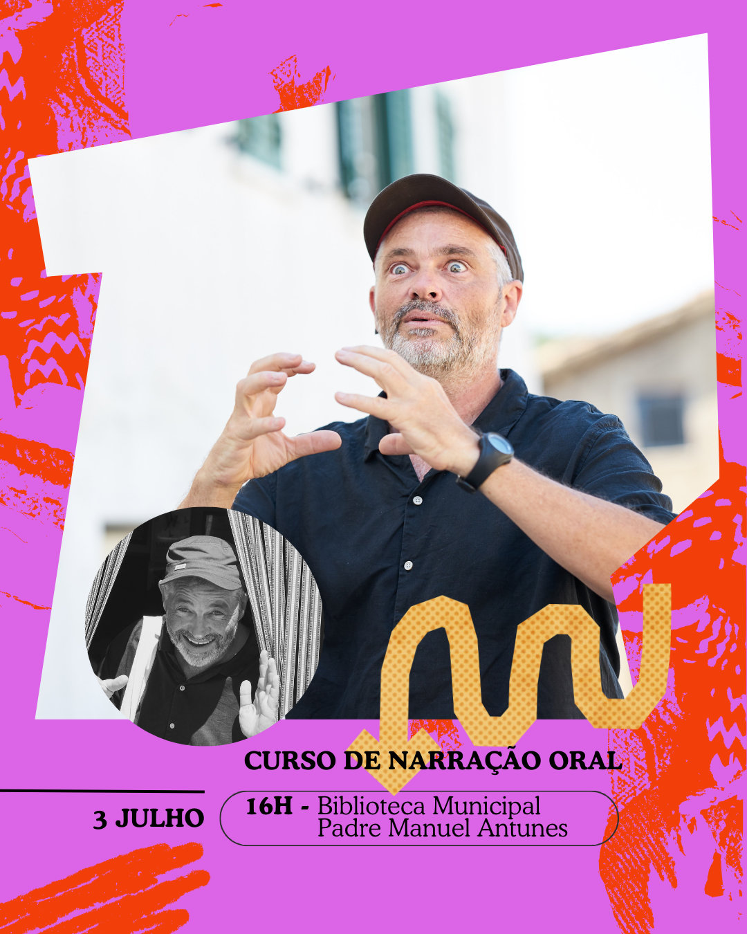 A photograph of a festival activity, with our bold-colored editorial design highlighting the event on social media.