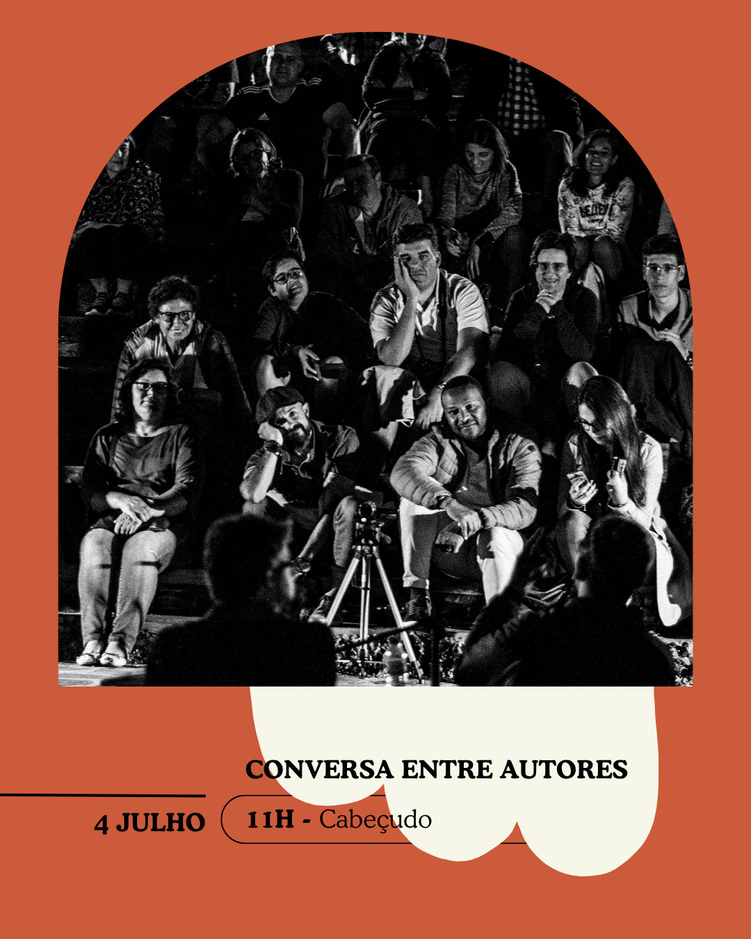 An image of a group of people participating in an activity, with our communication design highlighting the energy and dynamism of the festival.