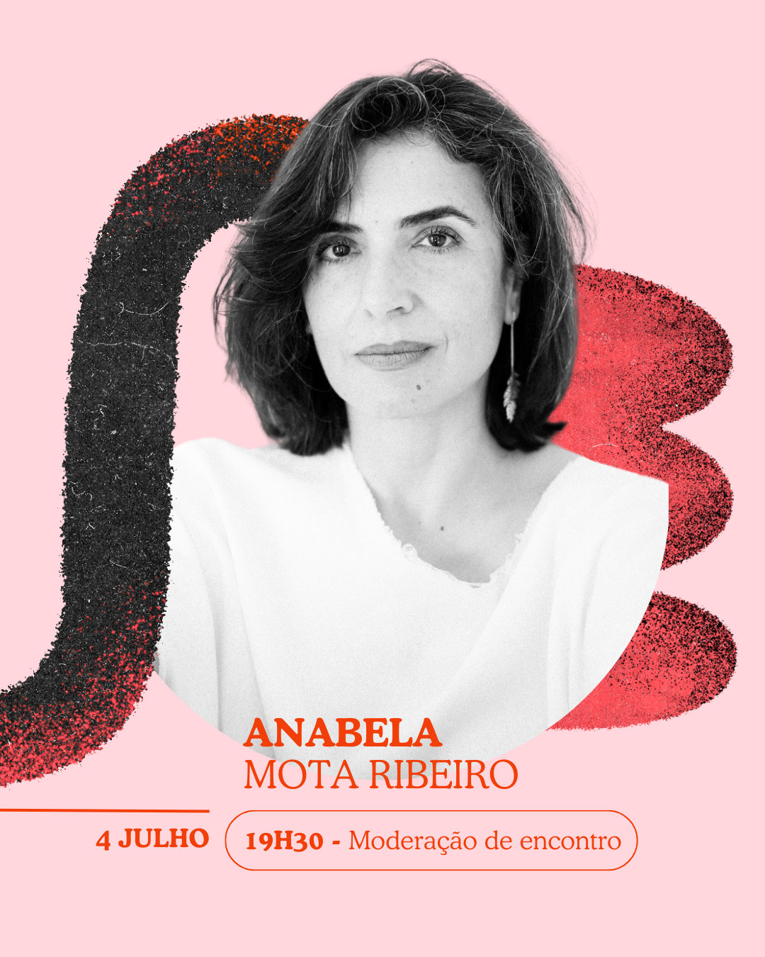 The design of a post introducing a festival guest, with a professional photograph and the brand's color palette in focus.