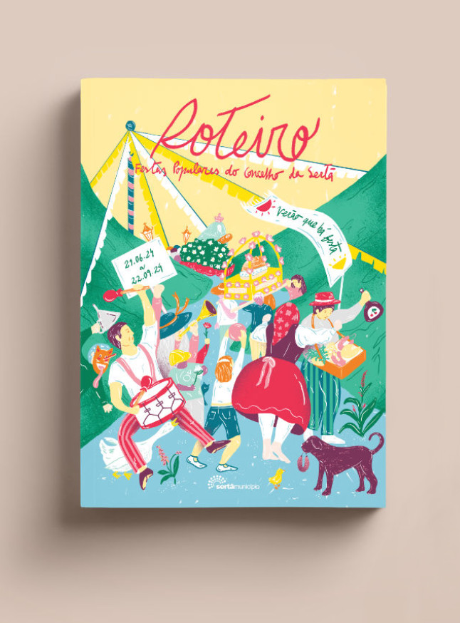 Detail of an editorial design project, illustrated by Carolina Maria